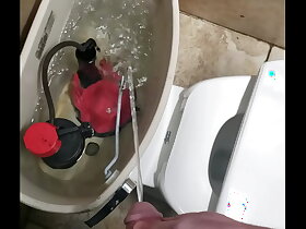 Pissing inside toilet