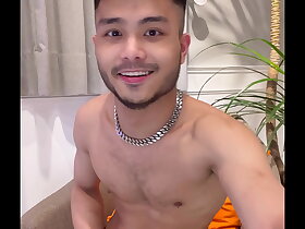 Asian boy is being naughty