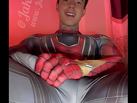 Jakipz Strokes His Massive Cock In Super Hero Costumes Before Shooting A Huge Load
