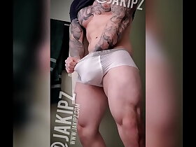 Jakipz Rubbing His Huge Bulge In White Underwear