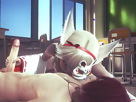 Yaoi Femboy - Fox Femboy having sex in class - Sissy crossdress Japanese Asian Manga Anime Film  Game Porn Gay