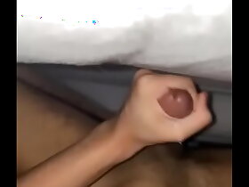 Asian twink rubs his horny cock