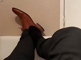 Socks and dress shoes.
