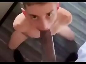 White twink sucking BBC like there is no tomorrow