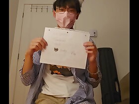 Verification video - White socks asian boy swallow his cum