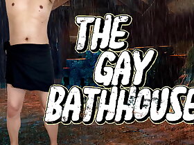 A gay man had sex with a lot of men in a gay bathhouse and swallowed a lot of cum