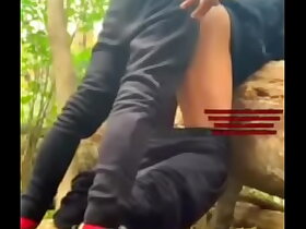 Raw fuck in the park and dripping creampie cum inside