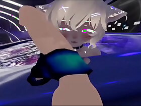 Femboy gives you blowjob in club