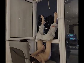 Slim gay teenager exposes masturbation cumshot in front of the window - college boy / gay boy /twinks / slim boy / -xixiboy