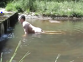 Humping a stone in a river