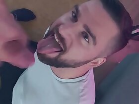 Cum Slut sucking a huge cock